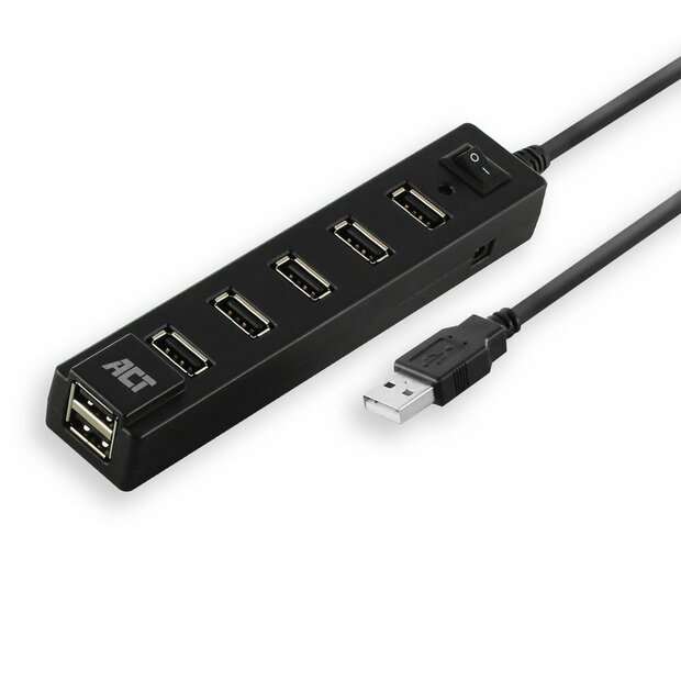 ACT AC6215 | USB 2.0 Interface Hub | 480 Mbps | Zwart