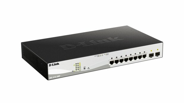 D-Link DGS-1210-10MP/E | Managed L2 Switch | 10 Poorten | Gigabit Ethernet (10/100/1000 Mbps) | PoE