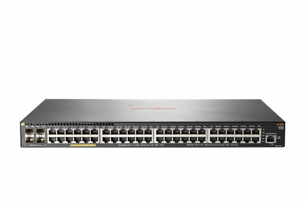 HPE Aruba 2930F 48G PoE+ 4SFP+ | Refurbished Silver L3 Managed Switch | 48x Gigabit PoE+ | 4x SFP+ | 370W PoE Budget | 1U Rackmount | Grijs