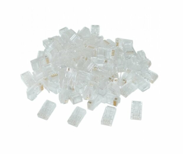 Gembird LC-8P8C-002/100 | RJ-45 Kabelconnector | 8P8C UTP CAT6 | 100 Stuks | Transparant