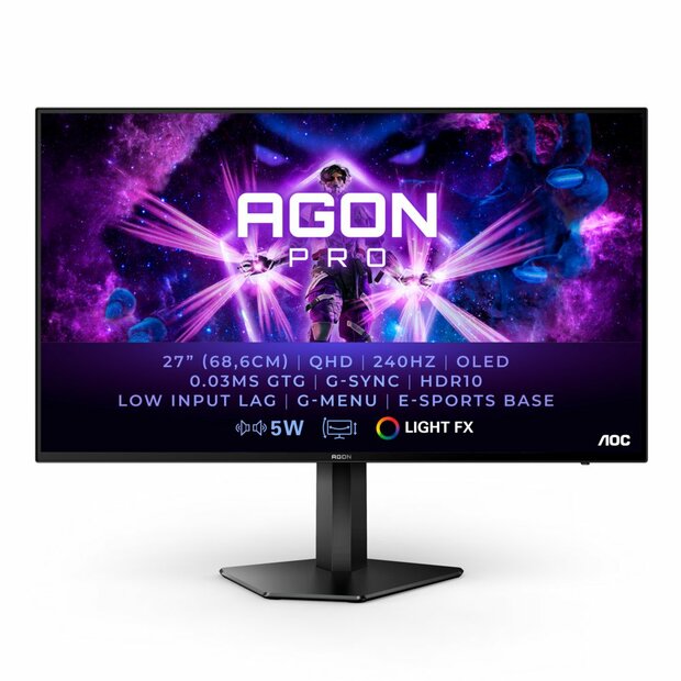 AOC AGON PRO AG276QZD 27&quot; | 2560x1440 QHD OLED | 240Hz | 0.03ms | HDR10 | G-Sync Compatible | Gaming Monitor | Open Box