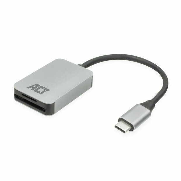 ACT AC7056 | Geheugenkaartlezer | USB 3.2 Gen 1 Type-C | SD/microSD | Grijs
