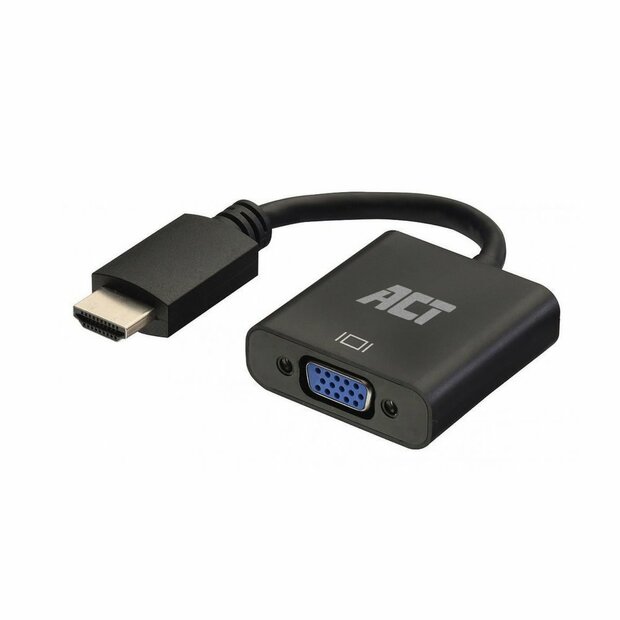ACT AC7535 | HDMI naar VGA Adapter | 0,23 m | Zwart