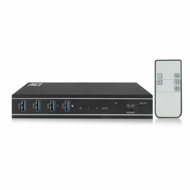 ACT AC7912 | KVM-Switch | 2-Poorts HDMI | 4K@60Hz | USB 3.2 Gen1 | RS-232 | Zwart