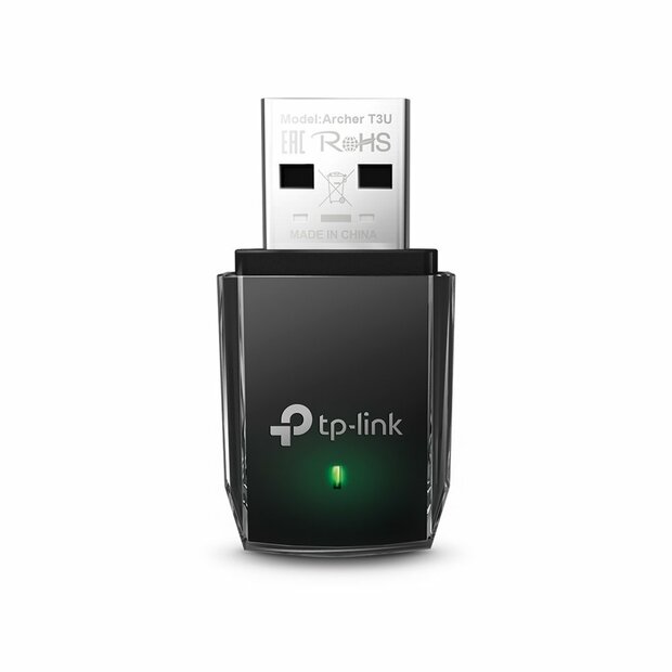 TP-Link Archer T3U | Wi-Fi 5 USB-adapter | Dual-band 2,4 GHz (400 Mbps) / 5 GHz (867 Mbps) | USB 3.0 | Zwart