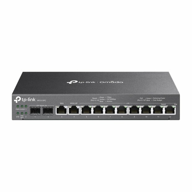TP-Link Omada TL‑ER7212PC | Gigabit VPN Router &amp; PoE+ Switch | 110 W PoE+ | Omada SDN Controller | Fanless Desktop/Wall