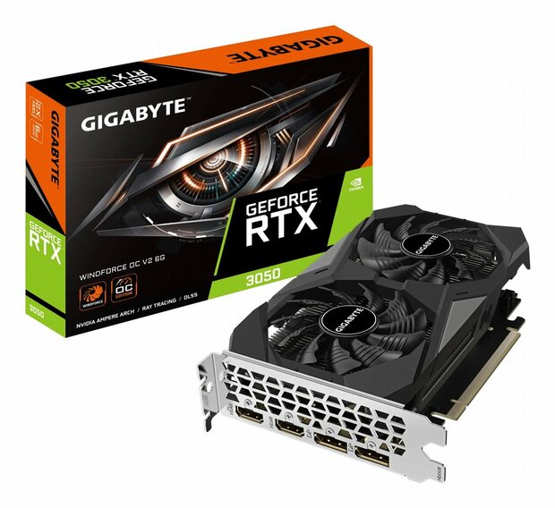Gigabyte GeForce RTX 3050 WINDFORCE OC V2 | 6GB GDDR6 VRAM | Videokaart | GPU | Nvidia