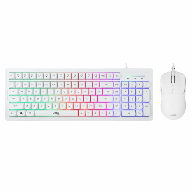 Baracuda ORCA RGB | Bekabeld Gaming Toetsenbord inclusief Muis | QWERTY | Wit