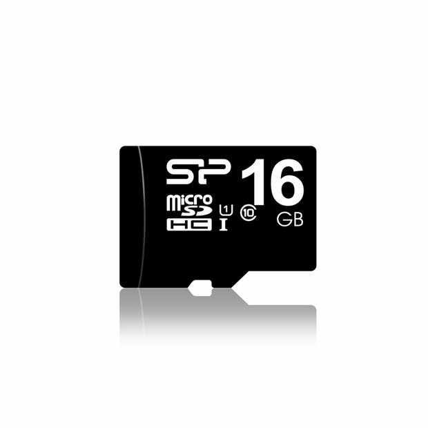 Silicon Power Elite | MicroSDHC | 16GB | Class 10 | UHS-I U1 | Inclusief SD-adapter | Zwart