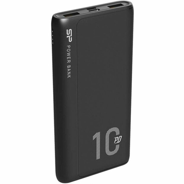 Silicon Power QP15 10000mAh Power Bank | Lithium-Polymeer | Zwart