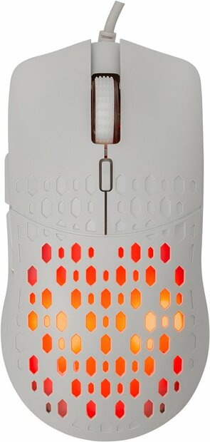 Baracuda OCTOPUS RGB | Bekabelde Gaming Muis | Rechtshandig | USB-A | 3600 DPI | Wit