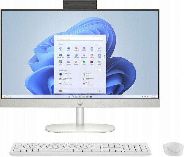 HP All-in-One | 24'' Full HD IPS | AMD Ryzen 3 7320U | 8GB DDR5 | 512GB SSD | IR Camera | W11 Professional | Met Keyboard &amp; Muis | Wit