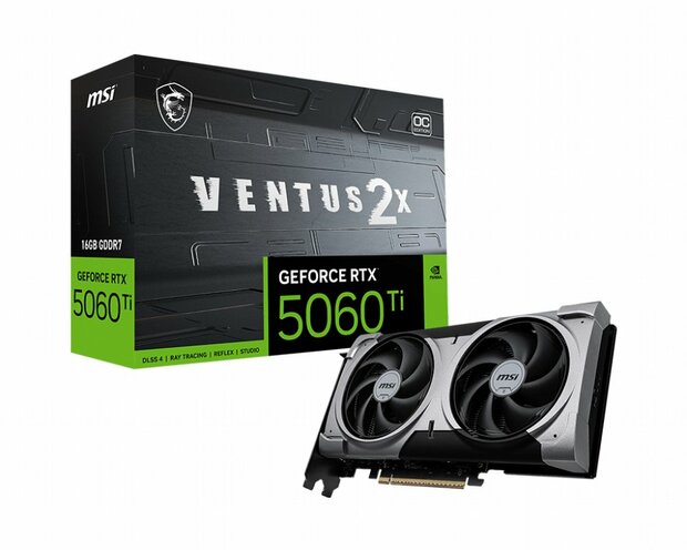 MSI GeForce RTX 5060 TI VENTUS X2 OC PLUS | 16GB GDDR7 | DLSS 4 | Videokaart | Nvidia GPU