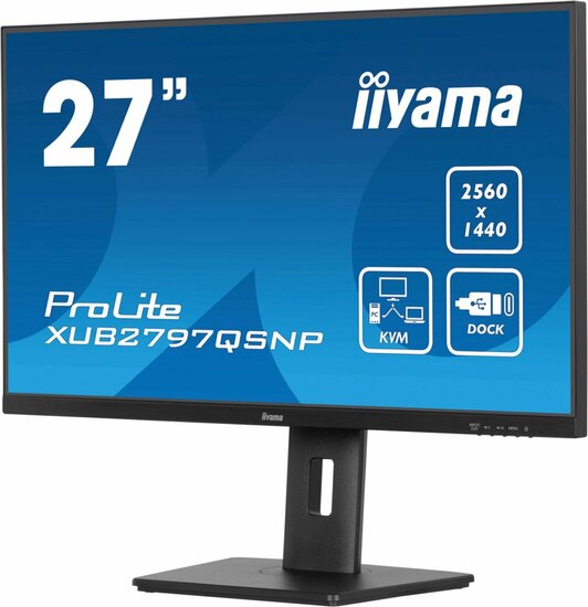 iiyama ProLite XUB2797QSNP-B1 27&#039;&#039; | 2560x1440 QHD IPS | 100Hz | USB-C Dock | KVM Switch | 1ms | Monitor