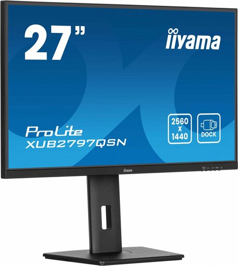 iiyama ProLite XUB2797QSN-B2 27&#039;&#039; | 2560x1440 QHD IPS | 100Hz | USB-C Dock | RJ45 LAN | 1ms | Monitor