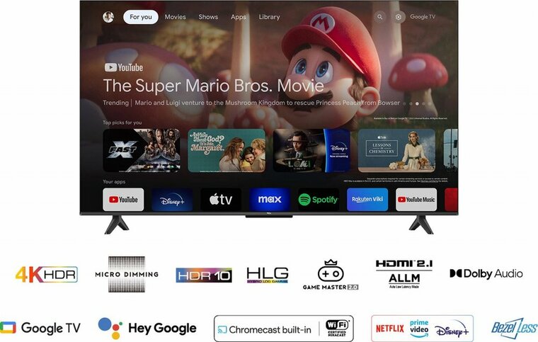 TCL 55P61B 55&quot; | 4K Ultra HD LED Smart TV | Google TV | HDR10 | 60Hz | Wifi &amp; Bluetooth