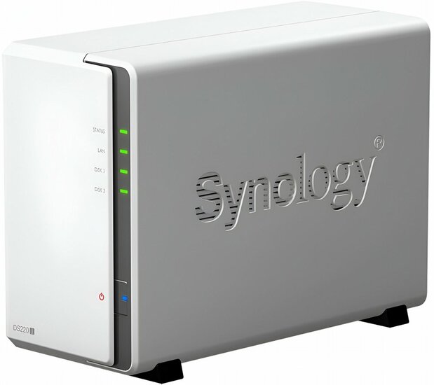 Synology DiskStation DS220J NAS 8TB | 2 Drive Bays | Inclusief 2 x 4TB HDD | 1x Gigabit Ethernet | Wit