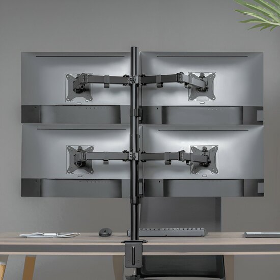 SBOX LCD-352/4-2 | Verstelbare Monitor-bureaubeugel | Tot 32&quot; | Max 9kg | VESA 100x100 | 4 Monitoren