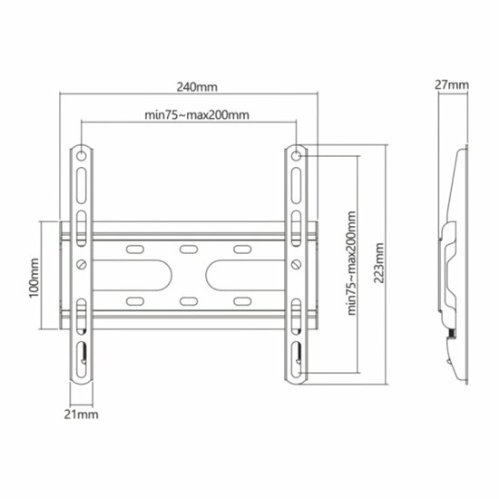 SBOX PLB-2522F-2 | TV-beugel | 23-43&quot; | Max 45kg | VESA 200x200