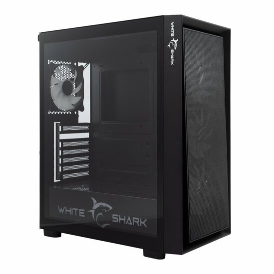 White Shark WARHEAD | Midi Tower Case | Inclusief 4 RGB Fans | Zwart
