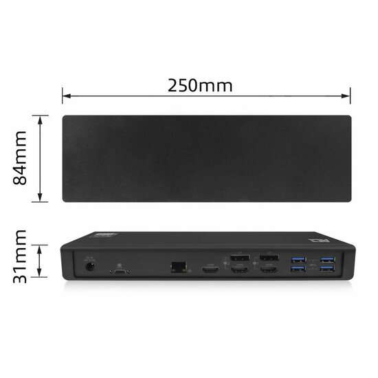 ACT AC7048 | Docking Station &amp; Poortreplicator | USB-C 3.2 Gen 1 | Zwart | Open Box