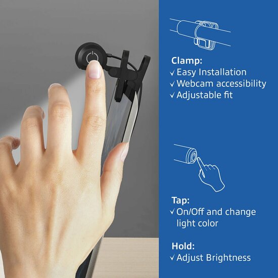 ACT AC8050 | Clip-on Laptop LED-lamp | Dimbaar | Voeding via USB