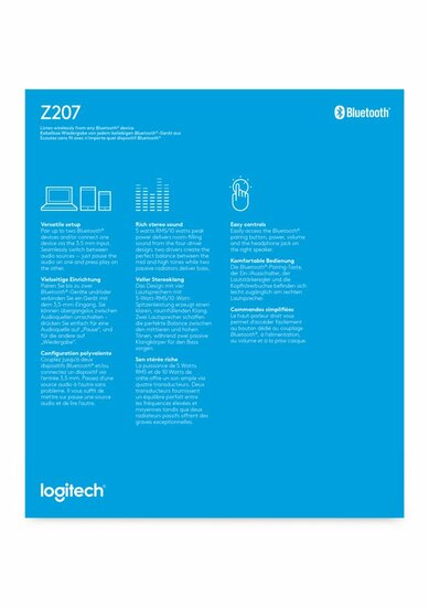 Logitech Z207 | 2.0 Luidsprekerset | Bluetooth en 3,5mm | Zwart/Wit