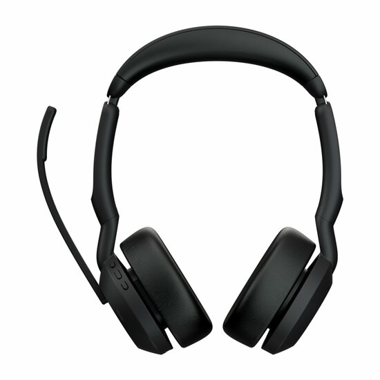 Jabra Evolve2 55 MS Stereo | Bluetooth &amp; USB-A Headset | Met Oplaadhouder | Zwart | Voor Kantoor &amp; Callcenter