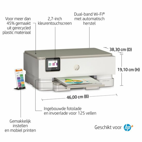 HP ENVY Inspire 7220e All-in-One Printer | Kleur | 4800 &times; 1200 dpi | WiFi | Scan naar PDF | Open Box