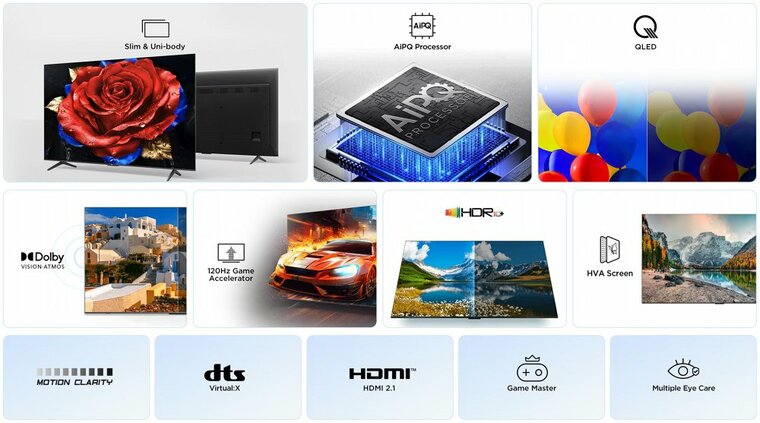 TCL 50P79K | 50&quot; 4K Ultra HD QLED Smart TV | Google TV | Dolby Vision | 60Hz (2025)