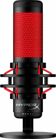 HyperX QuadCast | USB-microfoon | Rode verlichting | Voor pc en console | Zwart/Rood | Open Box