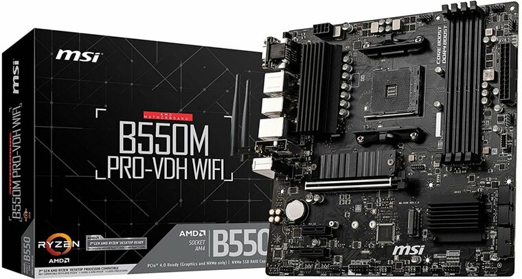 MSI B550M PRO-VDH WIFI | Socket AM4 | AMD B550 | 4xDDR4 | Micro-ATX | Moederbord | Returned