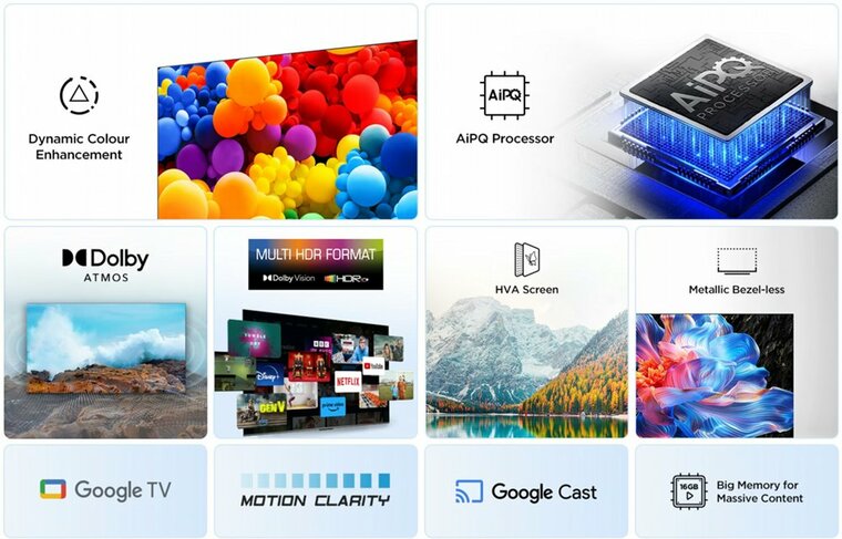 TCL 65V6C | 65&quot; 4K Ultra HD DLED Smart TV | Google TV | Dolby Vision | 60Hz (2025)