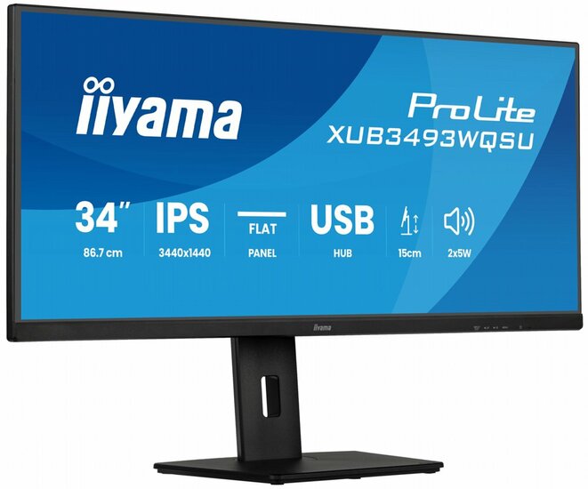 iiyama ProLite XUB3493WQSU-B6 | 34&quot; Ultrawide IPS Monitor | 3440x1440 UWQHD | 120Hz | LED | Zwart