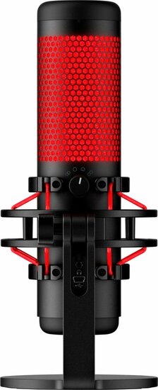 HyperX QuadCast | USB-microfoon | Rode verlichting | Voor pc en console | Zwart/Rood | Open Box
