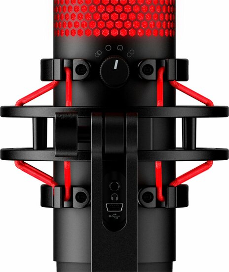 HyperX QuadCast | USB-microfoon | Rode verlichting | Voor pc en console | Zwart/Rood | Open Box