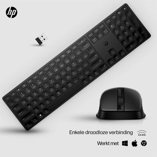 AZERTY | HP 650 Wit | Draadloze Muis en Toetsenbordcombo | AZERTY