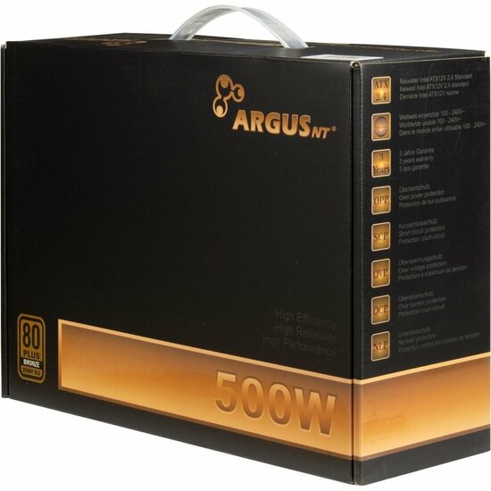 Inter-Tech ArgusNT BPS-500 | 500 Watt Bronze ATX PSU | Power Supply | Voeding