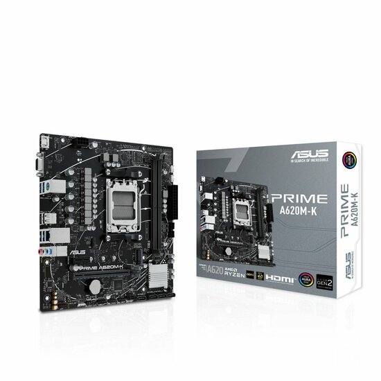 ASUS Prime A620M-K | Socket AM5 | AMD A620 | 2xDDR5 | Micro-ATX | Moederbord