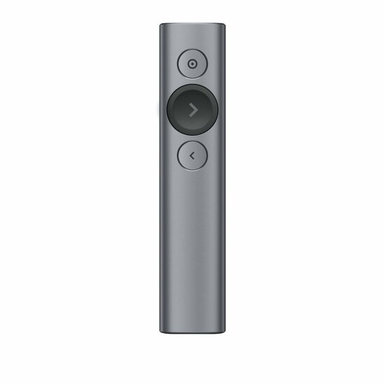 Logitech Spotlight Presenter | Draadloos | Bluetooth &amp; USB 2.4 GHz | Bereik tot 30 meter | Grijs