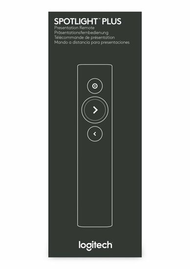 Logitech Spotlight Presenter | Draadloos | Bluetooth &amp; USB 2.4 GHz | Bereik tot 30 meter | Grijs