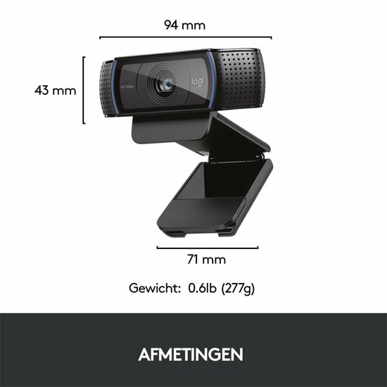 Logitech C920 HD | 1080p 30FPS USB Webcam | Met Microfoon