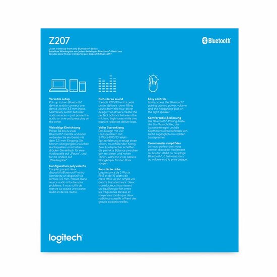 Logitech Z207 | 2.0 Bluetooth Luidsprekerset | 5W RMS | Draadloze Overgang | Zwart
