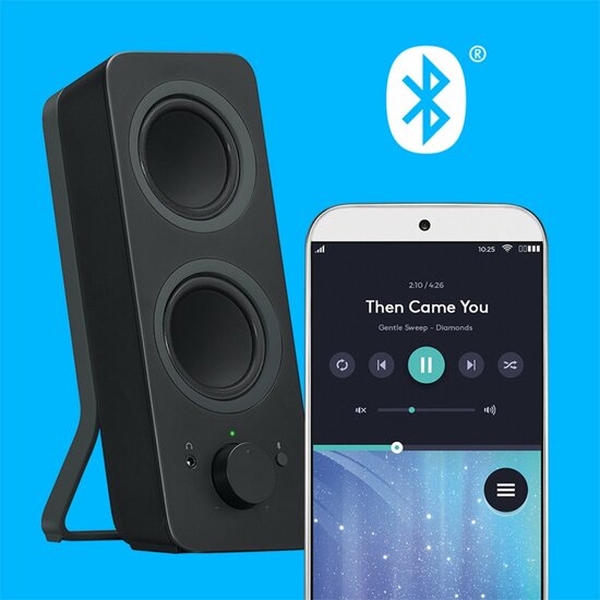 Logitech Z207 | 2.0 Bluetooth Luidsprekerset | 5W RMS | Draadloze Overgang | Zwart