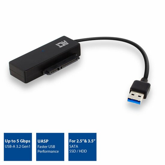 ACT AC1515 | 2,5 inch &amp; 3,5 inch SATA HDD/SSD naar USB 3.2 Gen 1 Adapter