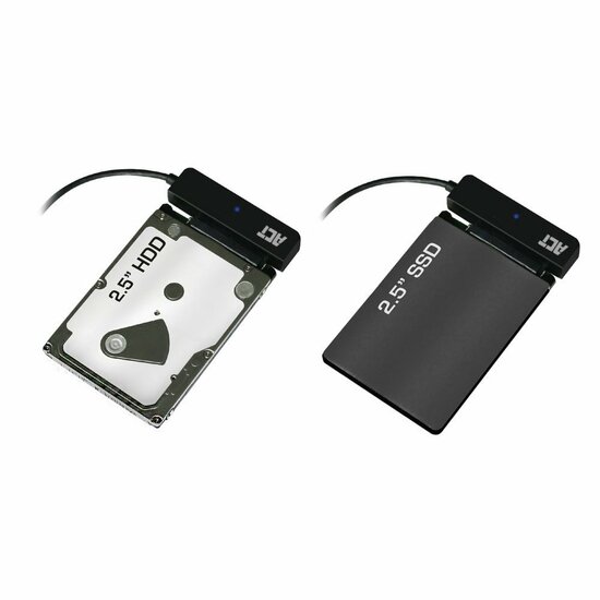 ACT kabel-tussenstuk | USB-C naar SATA 7-pin + 15-pin | Zwart | AC1525