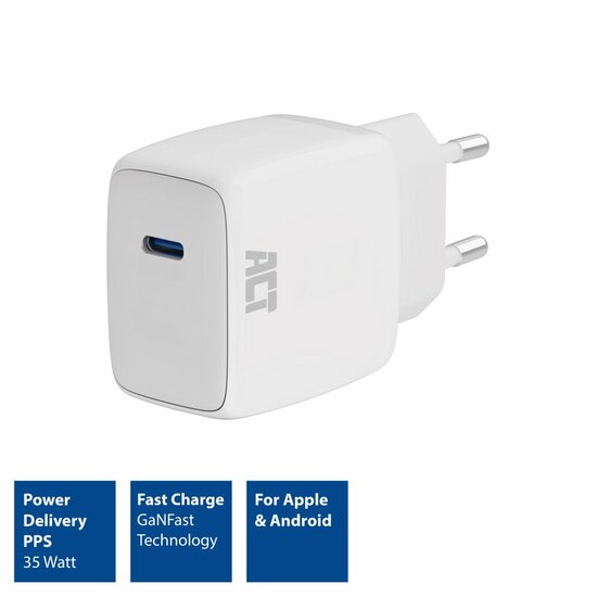 ACT AC2135 | USB-C Lader 35W | Power Delivery PPS &amp; GaNFast