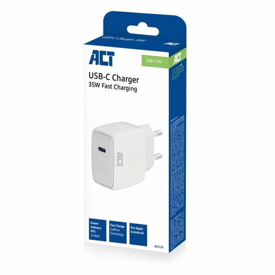 ACT AC2135 | USB-C Lader 35W | Power Delivery PPS &amp; GaNFast