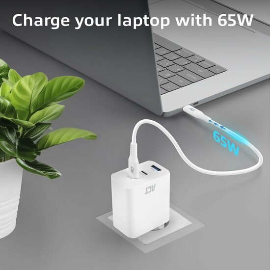 ACT AC2170 USB-C/USB-A Lader | 3-Poorts met PPS, QuickCharge &amp; GaNFast | 65W