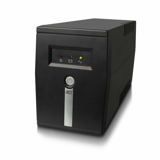ACT AC2305 Line-Interactive UPS | 600 VA | 2 Stopcontacten (1x C13, 1x Type F) | AVR Spanningstabilisatie | Bescherming tegen Stroomstoringen